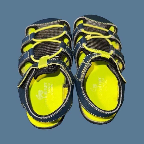 SEE KAI RUN Toddler Spencer Closed Toe Sandal In Navy/ Lime Size 11 - Picture 4 of 7